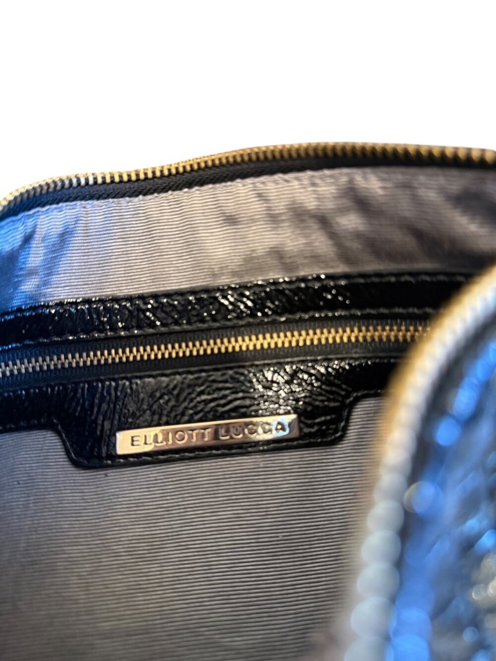 Elliott Lucca Woven Leather Shoulder Bag Black Small - Picture 6 of 7
